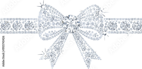 Vintage decorative ribbon bow illustration with ornamental lace pattern elegant black vector design for invitations cards and decoration