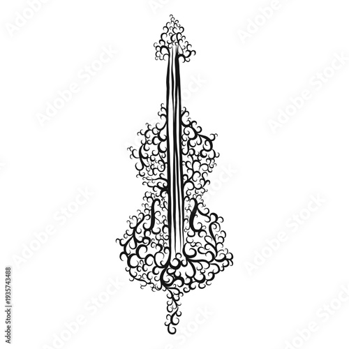 Cello musical instrument swirl