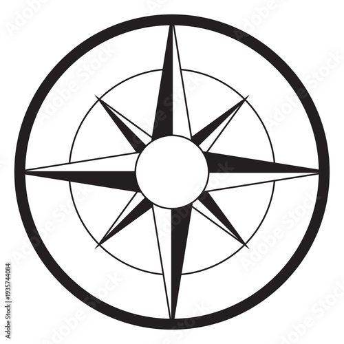 Windrose arrow nord south west east silhouette