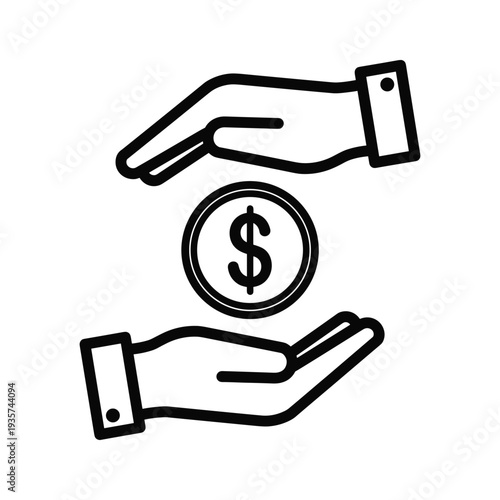 Two hands gently cradling a coin symbolizing financial support or investment.