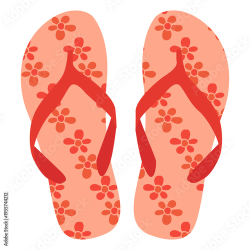 Flower pattern flip flops