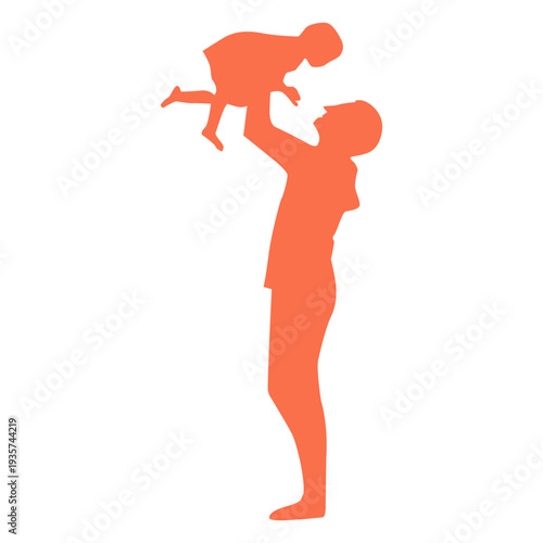 Father lifting daughter silhouette