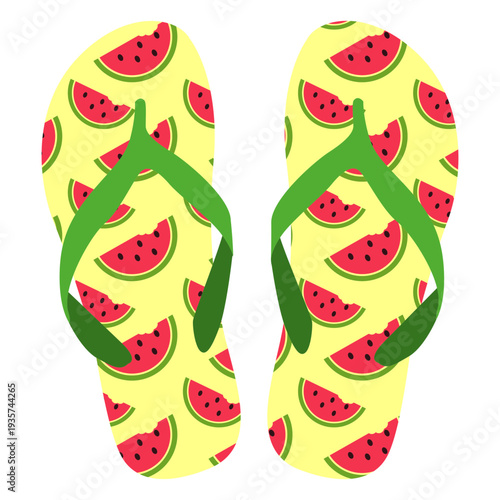 Watermelon slices flip flops