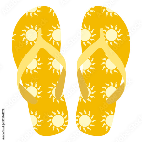 Sun pattern flip flops