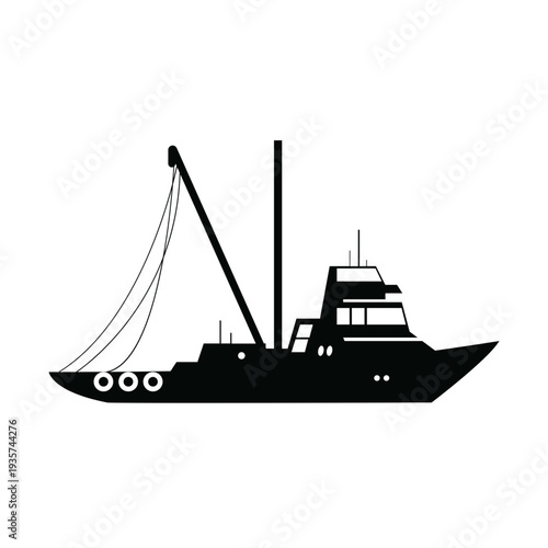 Tugboat ship silhouette