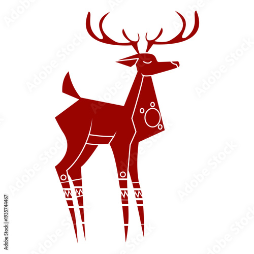 Deer antler hoof tail pattern detailed silhouette