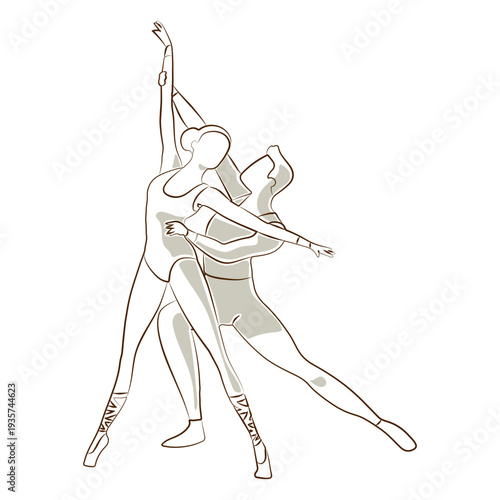 Ballet dancer ballerina posture pointe shoe tricot vector ballet