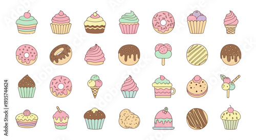 Colorful dessert treats collection