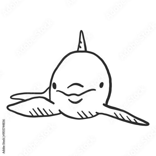 Dolphin tail swimming flipper doodle animal