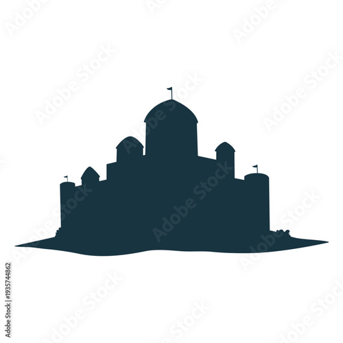 Fortress citadel stronghold tower gate roof dome silhouette architecture