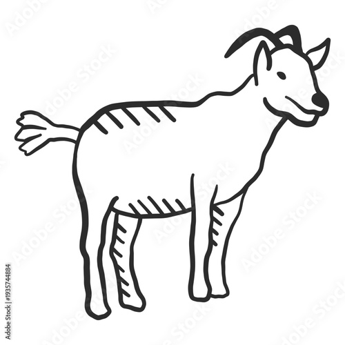 Goat horn tail ear doodle animal