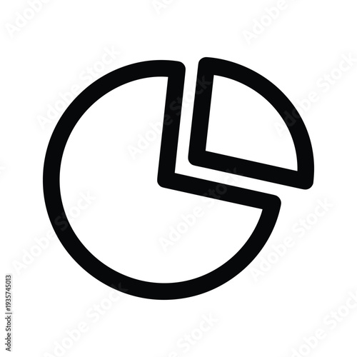 A pie chart graphic with one segment separated from the rest to indicate a distinct portion.