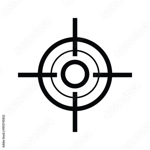Black and white target with crosshair aiming pattern for precision practice