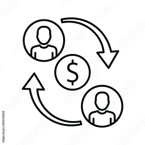 Circular exchange of goods or services between two individuals involving money