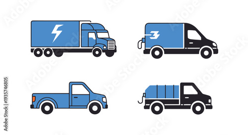 Electric Truck Line abstract bright tone vector