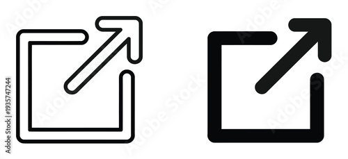 External Link Symbol Icon Set Web Navigation Logo Vector