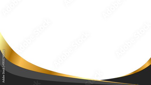 Abstract background with elegant golden and dark grey flowing waves, suitable for business presentations, upscale invitations, and certificates, offering a refined aesthetic