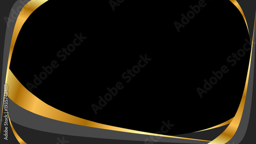 Elegant Black and Gold Abstract Background with Curves and Waves for a Luxurious and Sophisticated Design