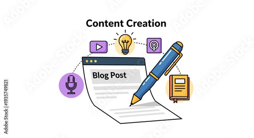 Creative professional creating engaging blog post content