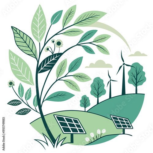 Nature Herbal Green Energy Concept