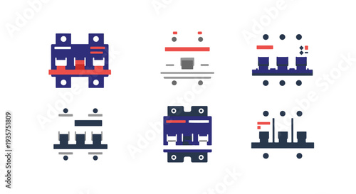 Circuit Breaker Line art minimal smooth color vector