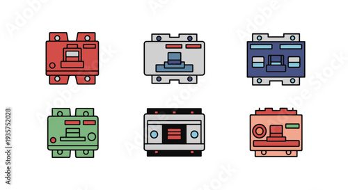 Circuit Breaker Line art minimal abstract vector