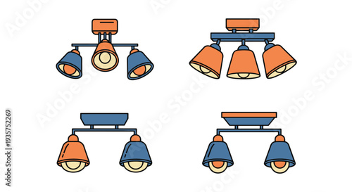 Ceiling Light Line soft abstract creative illustration