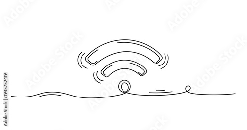 Minimalistic wi-fi connection symbol as continuous line drawing, no editable stroke