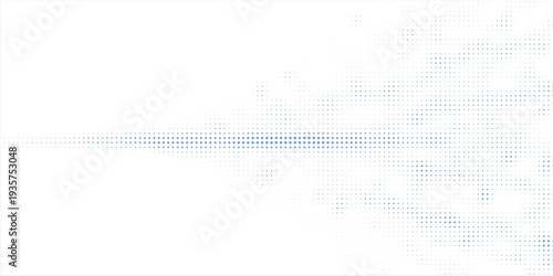Flowing dots particles wave pattern halftone gradient curve shape isolated on white background.