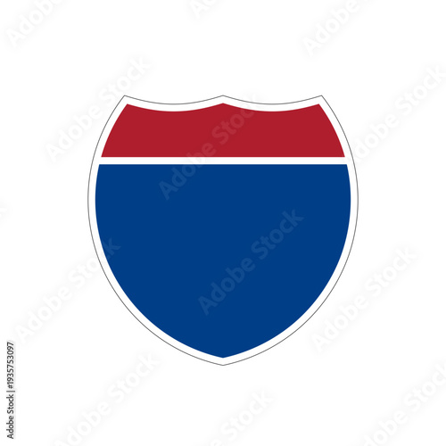 American Interstate Highway road blank shield sign, US