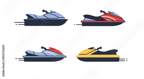 Emergency Jet Ski creative abstract color vector