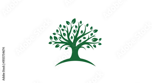 Green tree illustration on white background