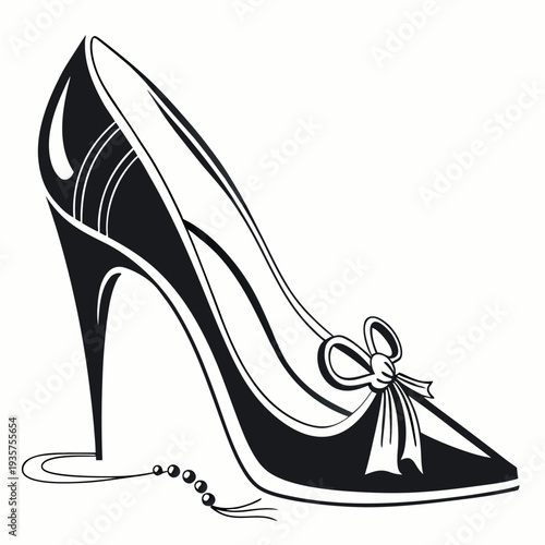 elegant female legs wearing high heels and an ankle bracelet,