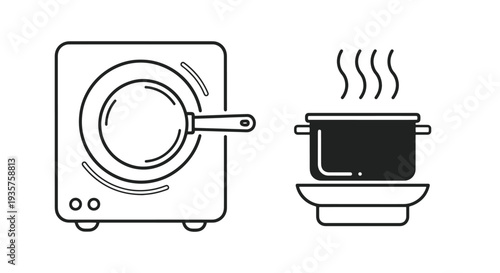 Induction Cooker abstract creative tone vector