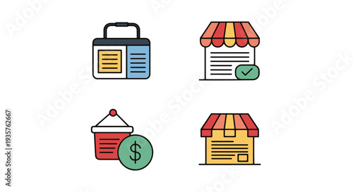 Marketplace Dashboar clean color illustration