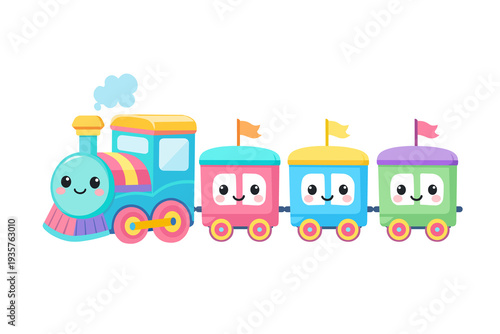 baby boy toy train and vector cartoon cute train smiling
