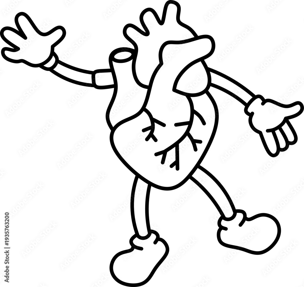 Fototapeta premium Heart character fun