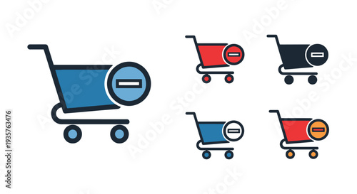 Cart Minus Line art abstract clean tone illustration