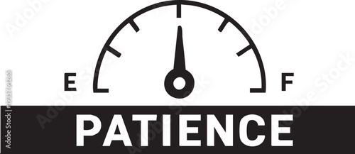 Patience meter gauge icon with empty to full indicator
