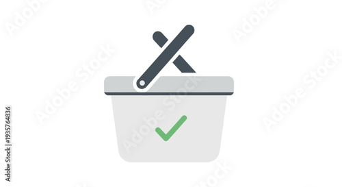 Voting Ballot Box with Check Mark Icon Vector
