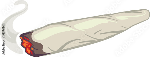Burning weed joint. Narcotic addiction. Bad habit