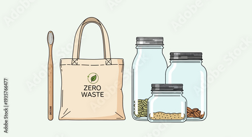 Zero Waste Eco Friendly Lifestyle Illustration