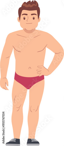 Happy man character. Male figure cartoon body