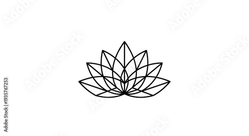 Minimalist Lotus Flower Line Art Icon for Wellness and Yoga