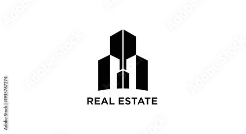 Modern Abstract Real Estate Logo Design with Stylized Building Icon