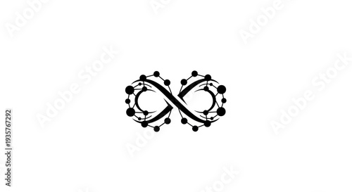 Modern Infinity Symbol with Connected Dots - Digital Network and Endless Possibilities Concept