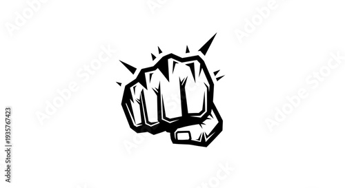 Powerful Spiked Fist Icon for Strength and Rebellion