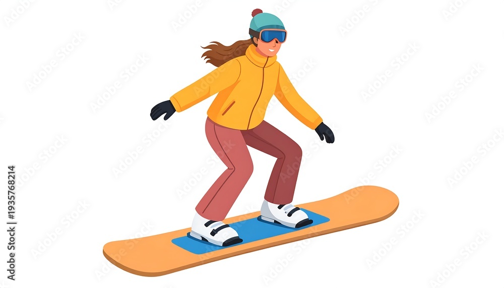 Fototapeta premium A snowboarder in action, enjoying a winter sport adventure.