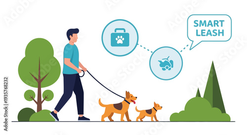 Smart Pet Care and Veterinary Service Illustration