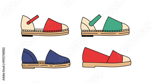 Espadrilles Line art vector clean creative tone